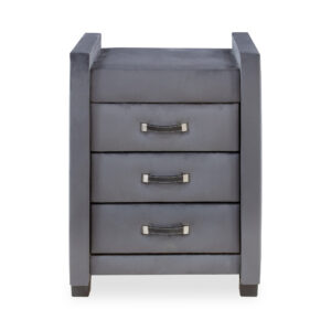 Elma Lux 3 Drawer Pedestal Velvet Fabric