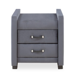 Elma Padded Pedestal With Drawers Velvet Fabric