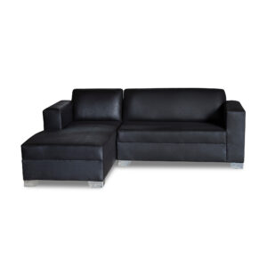 Katy Small L shape lounge suite Black African Baffalou Suede