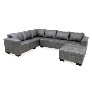 Dexter U shape Lounge Suite  ( 7 Seater) Grey African Baffalou Suede
