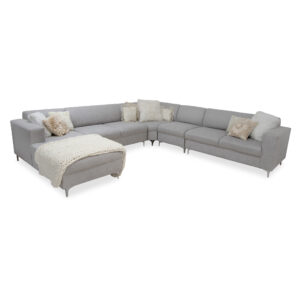 Shaka U shape Lounge Suite ( 8 Seater )Light Grey African Baffalou Suede