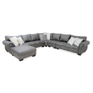 Faith U-Shape  ( 8 Seater)Light Grey African Baffalou Suede