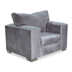 Square Arm 1 Division Grey African Baffalou Suede