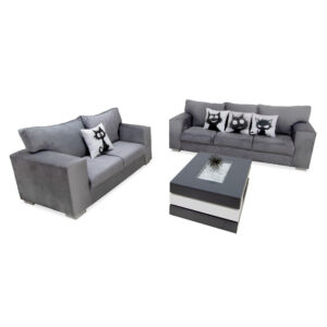 Square Arm 2 Division Grey African Baffalou Suede