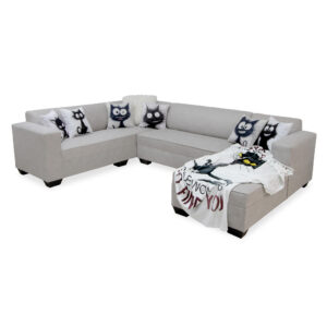 Surprise U-shape Lounge Suite (7 Seater) Light Grey African Baffalou Suede
